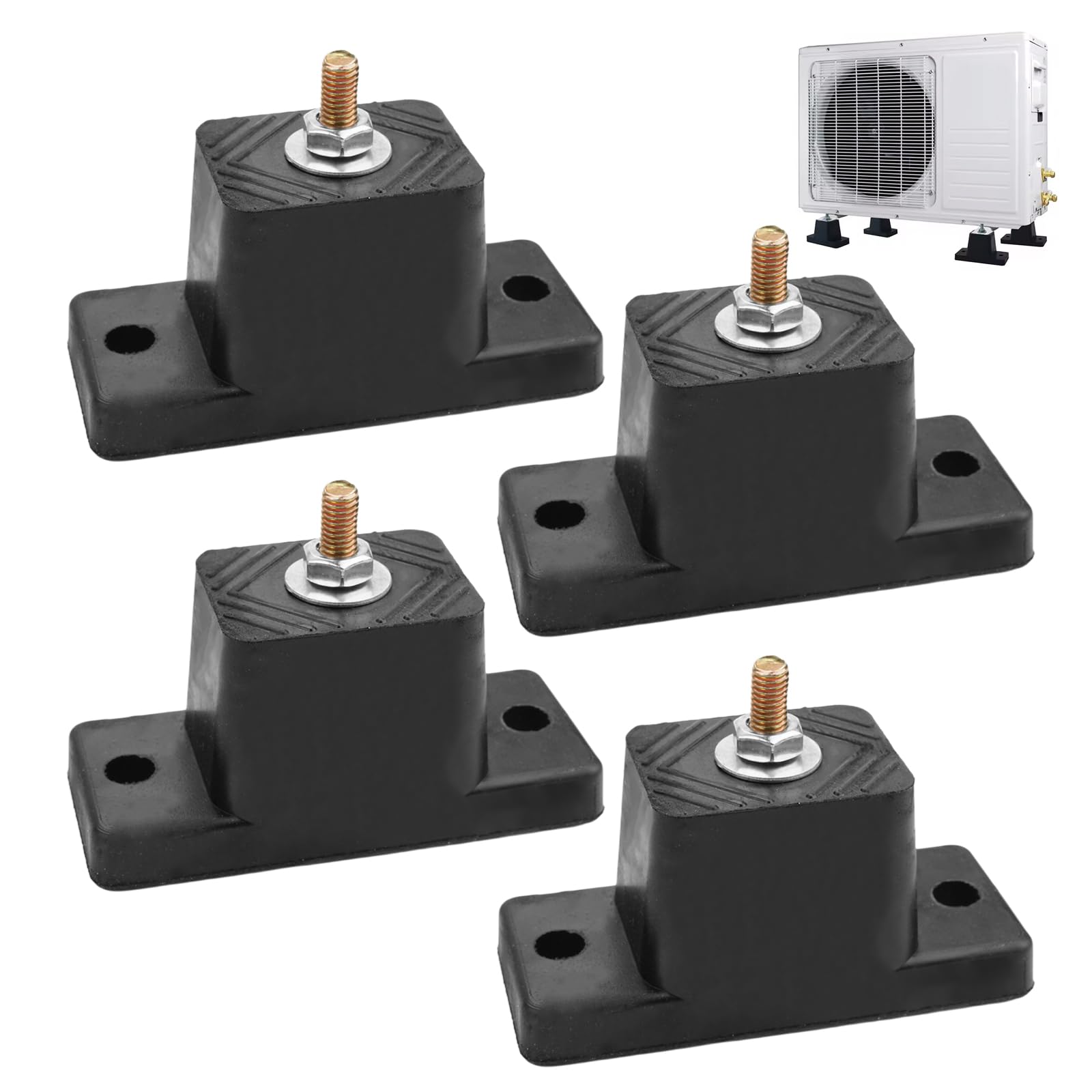 12-tlg. Klimaanlagen Dämpfer Set - Quadratisch 47x47mm Gummi