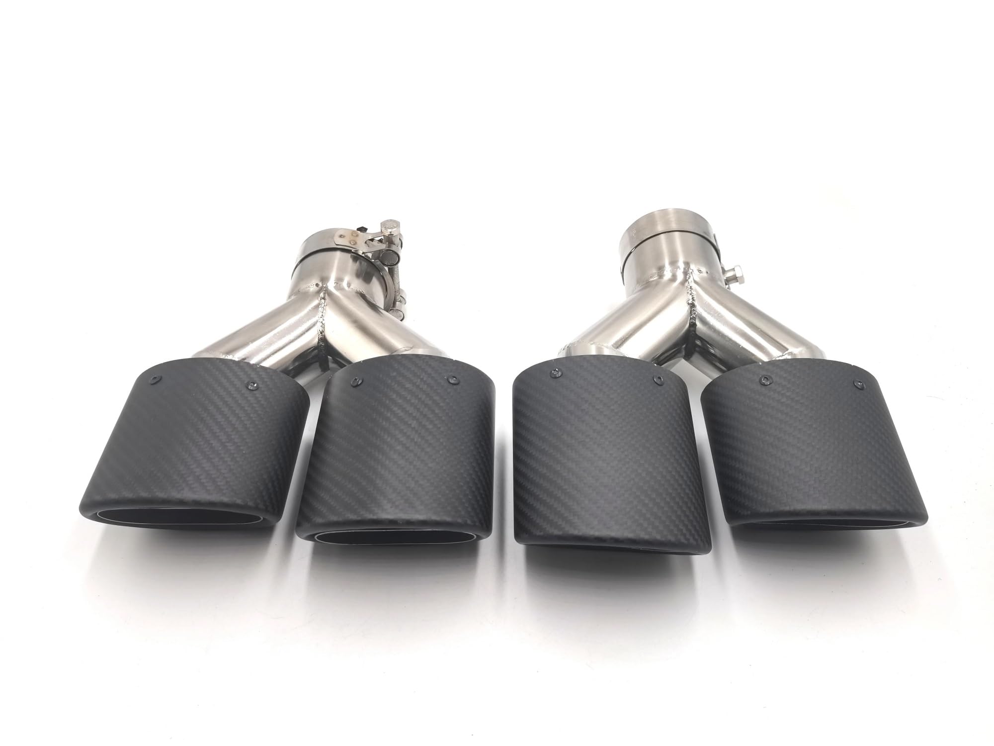 Escape de coche de 2 piezas con puntas de fibra de carbono estilo Y 7