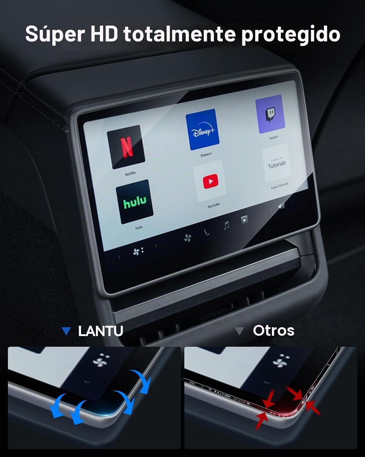 2 Piezas Protector de Pantalla para Tesla Model 3 2024-2026 Y Model Y 2025, 15,4" Y 8" Pantalla Trasera 9H Vidrio Templado Protección de Pantalla, Antirreflejo Anti-Huellas Película de Pantalla