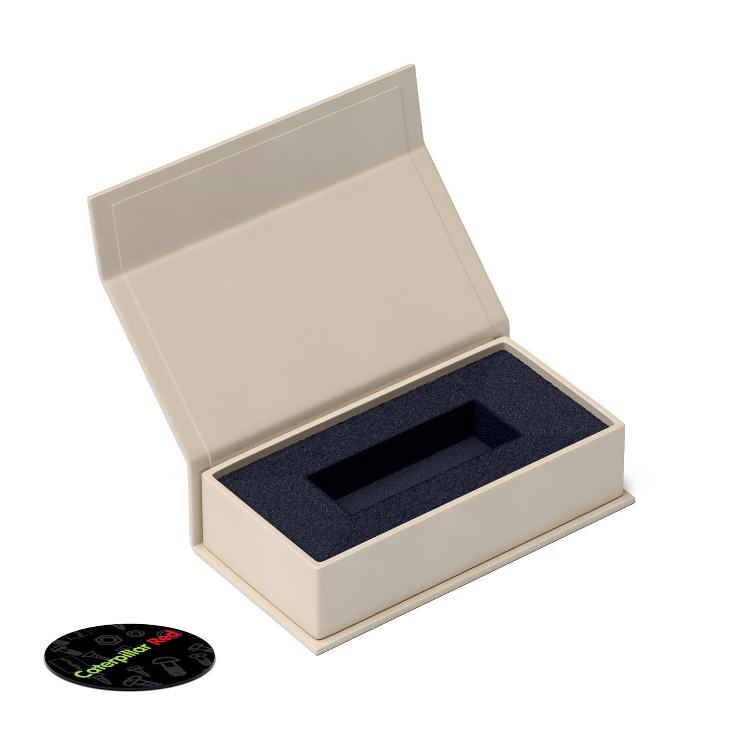 4x Crema Scatoletta Regalo Magnetica per USB da Presentazione - Scatoletta Regalo con Chiusura Magnetica. Include spuma, da usare con chiavette e drive rimovibili