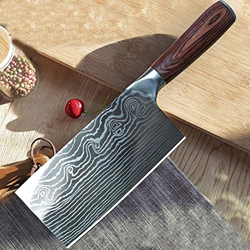 MAYiT Meat Cleaver Knife, Professional 8 inch Chinese Cleaver Chefs Knife Carbon kitchen Cooking knife Chinese Cleaver High Carbon Knives