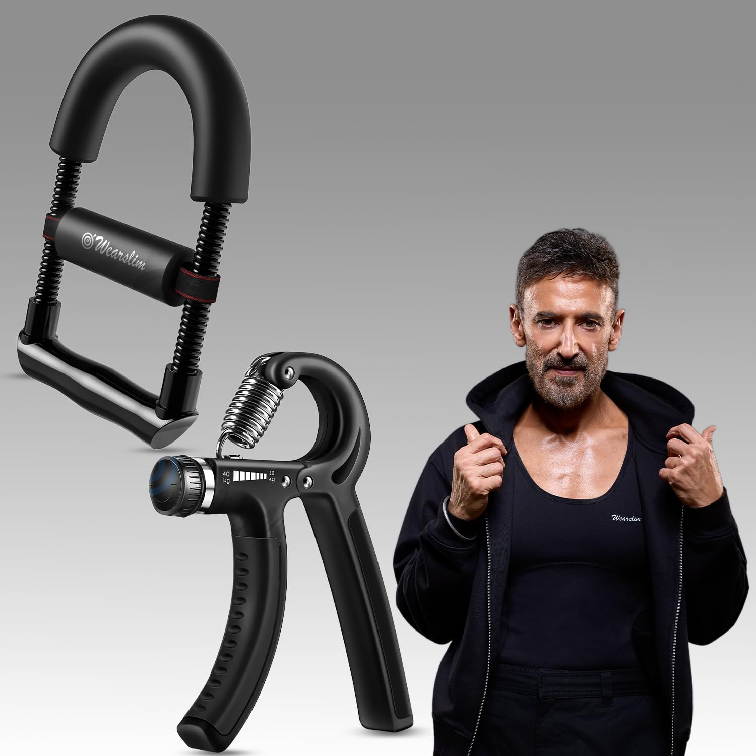 Wearslim® Professional Wrist Forearm Exerciser with Adjustable 10-40Kg Hand Strengthener, Hand Gipper & Wrist Strengthener for Workout and Strength Training - Assorted