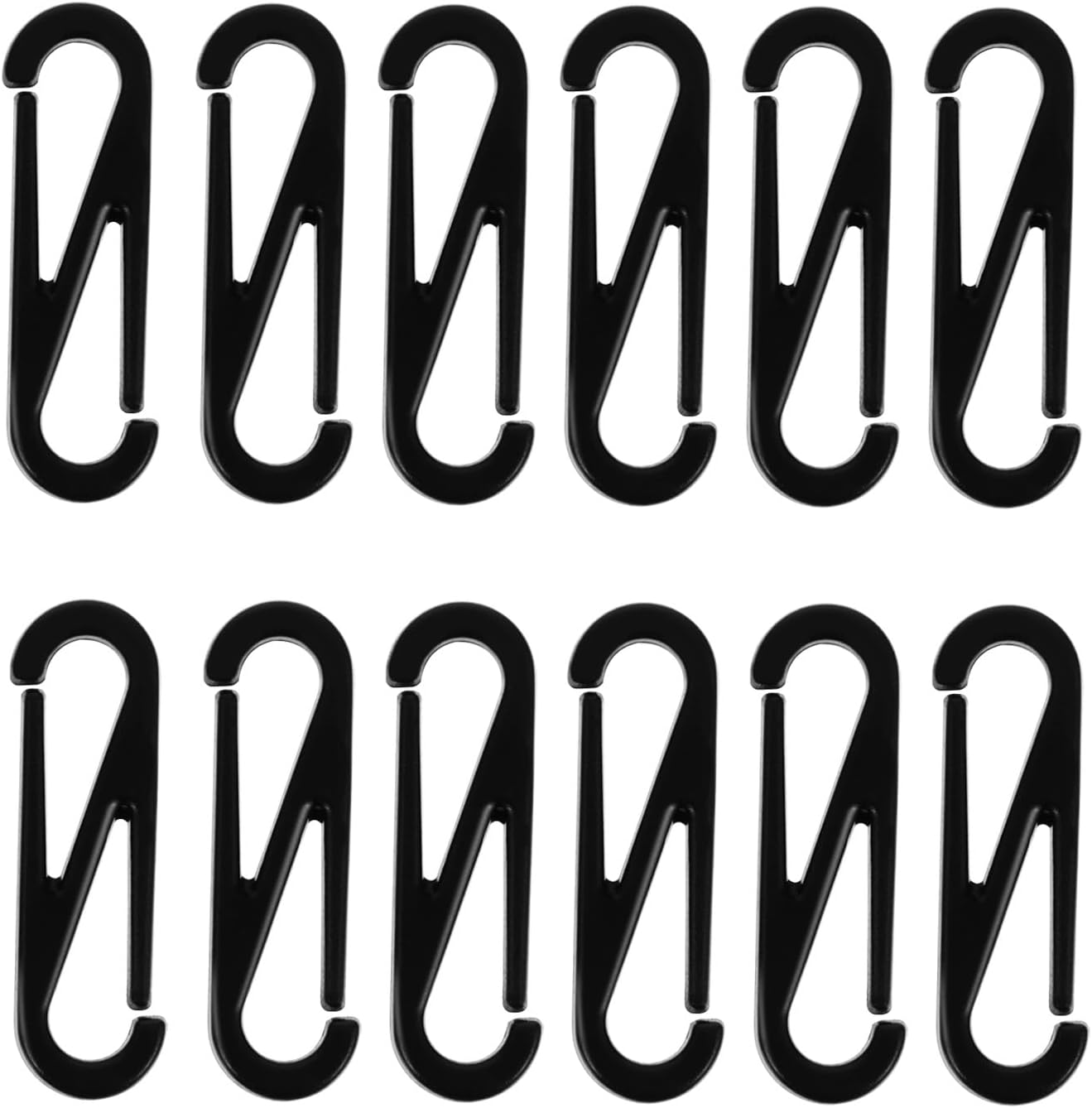 100pcs Black Plastic 8-Shaped Hooks Lanyard Snap Clasp Hooks Spring Clips for Hanging Towels, Keychains, and DIY Craft Accessories in Home and Sewing Use
