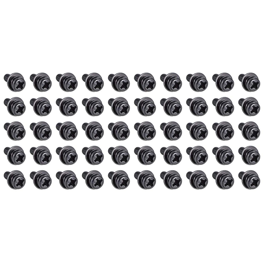 TA-VIGOR 50pcs M3 x 8mm Phillips Pan Head Machine Screws Bolts with Spring and Plain Washers