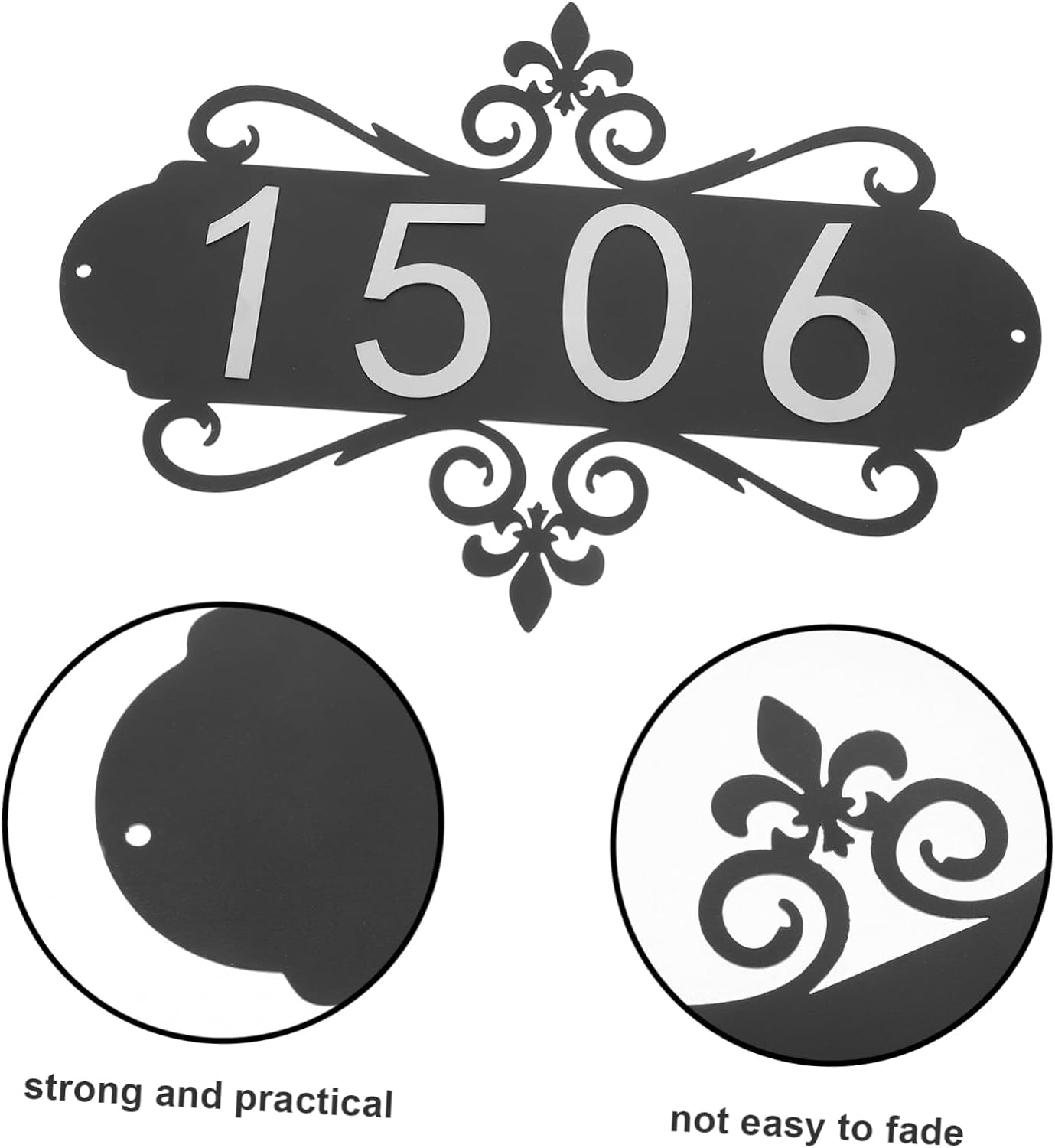 Address Number Sign 1 Set of Iron Wall Number Weatherproof Design Ideal for Yard Garden and Outdoor Use