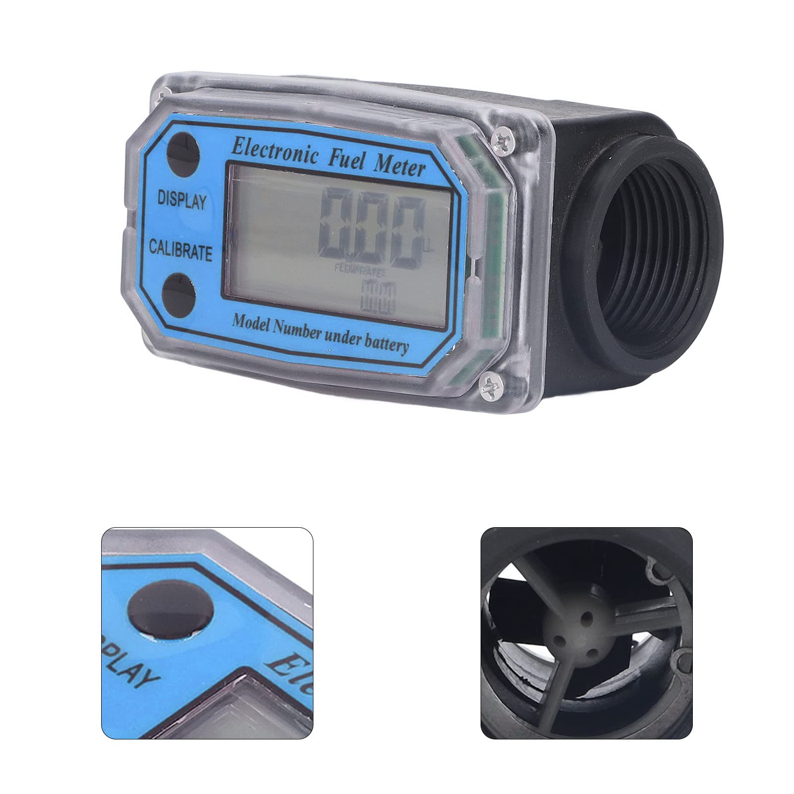 Digitaler Turbinen-Durchflussmesser 1" NPT – 15–120 L/min, Für Diesel, Benzin & Kerosin, LCD-Anzeige, ±1% Genauigkeit, Aluminium, 20 Bar, Modularer Aufbau