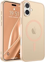 SUPFINE Magnetic for iPhone 16 Plus Case (Compatible with MagSafe) (Military Grade Drop Protection) Slim Translucent Matte Shockproof with Anti-Fingerprint Phone Case,Sand Pink