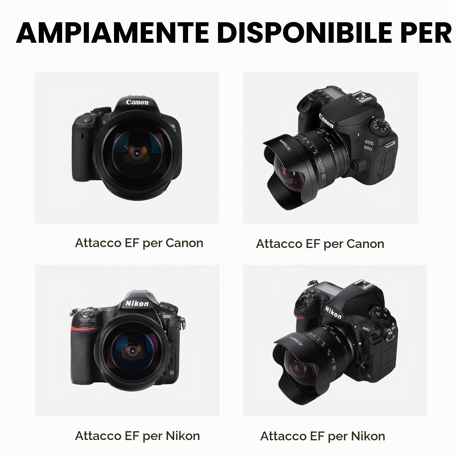 7artisans MF 7,5 mm F3.5 APS-C 205° Obiettivo fish-eye manuale ultra grandangolare compatibile con Nikon F