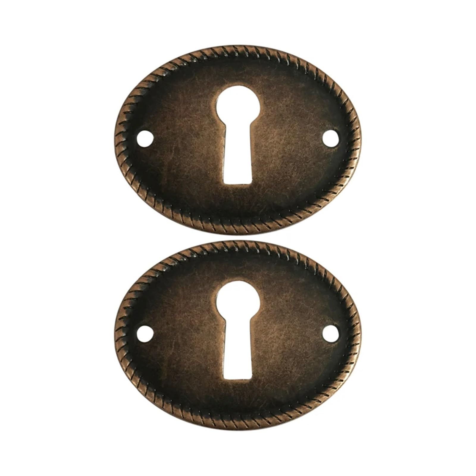 Usohjz Antique Bronze 4Pcs Vintage Oval Plated Keyhole Cover Plate Key Escutcheon Insert Decor Furniture Accessories Zinc Alloy 35 * 27Mm(Antique Bronze)