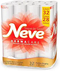 PAPEL HIGIENICO NEVE FOLHA DUPLA FARDO COM 32 ROLOS DE 30M
