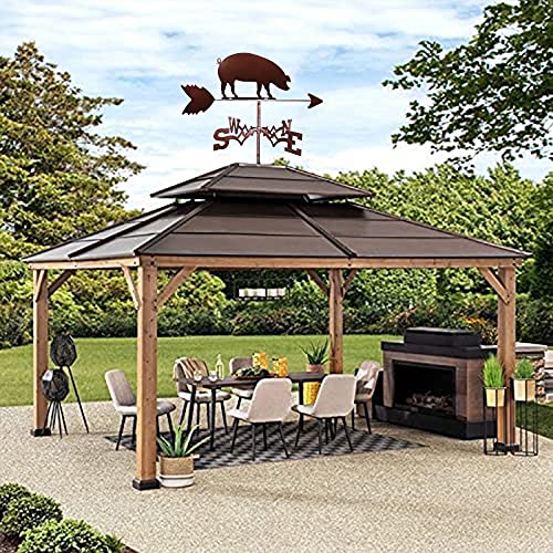 Pig Cattle Weather Vane Stainless Steel Weathercock Durable Retro Farm Scene Garden Stake Weathervane Measuring Tools For Patio Yard Decoration,Pig #TOP5