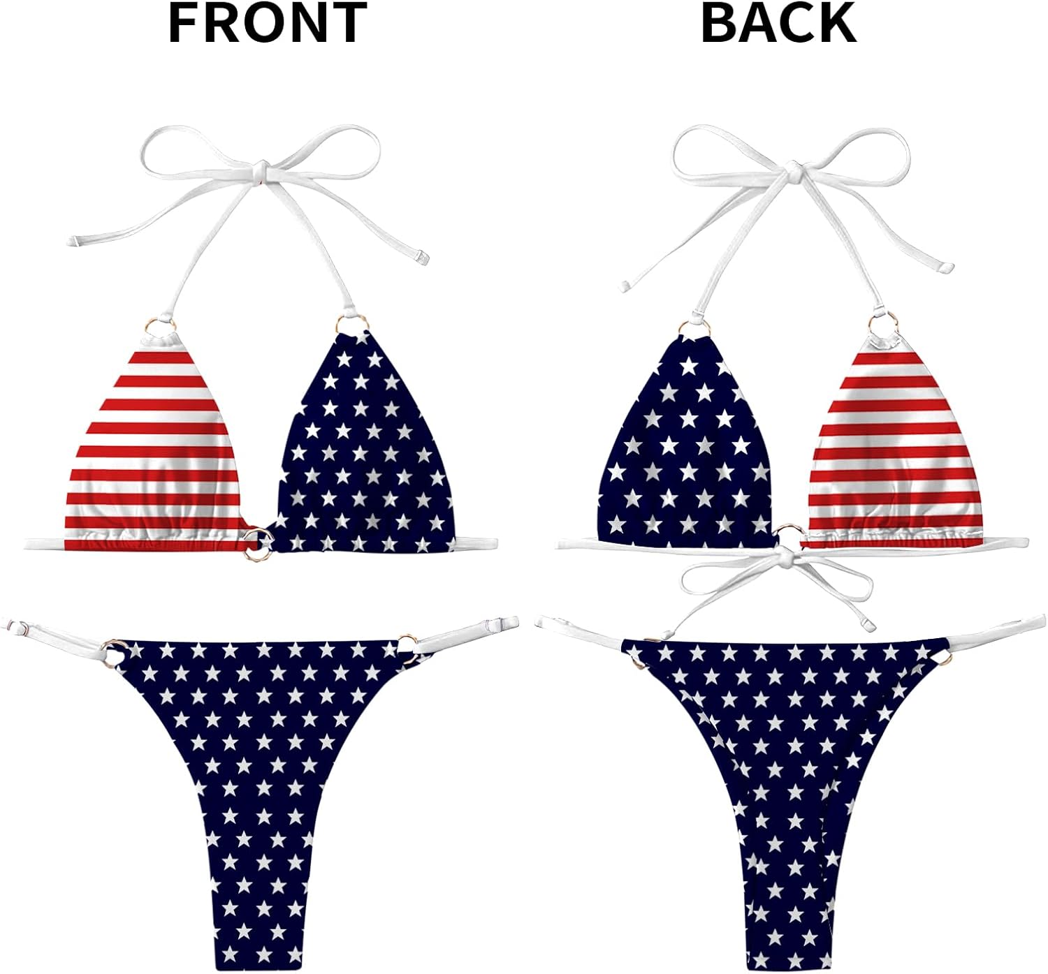 Sexy Bikinis for Women 2 Piece Bikini Spaghetti Strap Swimsuits Solid Color Bathing Swimwear Triangle Bathing Suit - Image 6