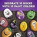 National Geographic Creepy Creatures Rock Painting Kit - Halloween Arts & Crafts Kit for Kids, Decorate 10 River Rocks with 10 Paint Colors & More Spooky Art Supplies, Halloween Gifts for Kids
