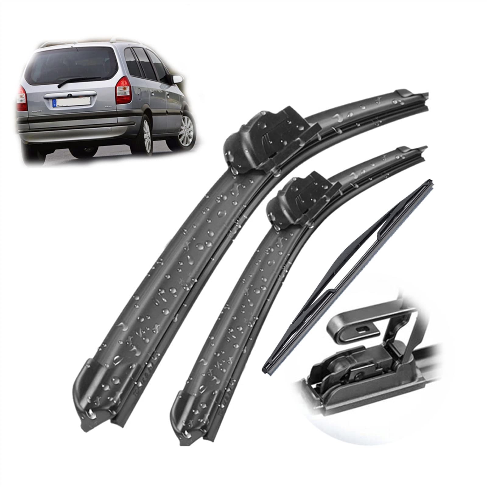 Juego De Escobillas Limpiaparabrisas Delanteras Y Traseras De 24 "+ 22" + 16 ", Cepillos Para Ventana De Parabrisas De Coche Para Opel Para Zafira A 1999-2005 Parabrisas