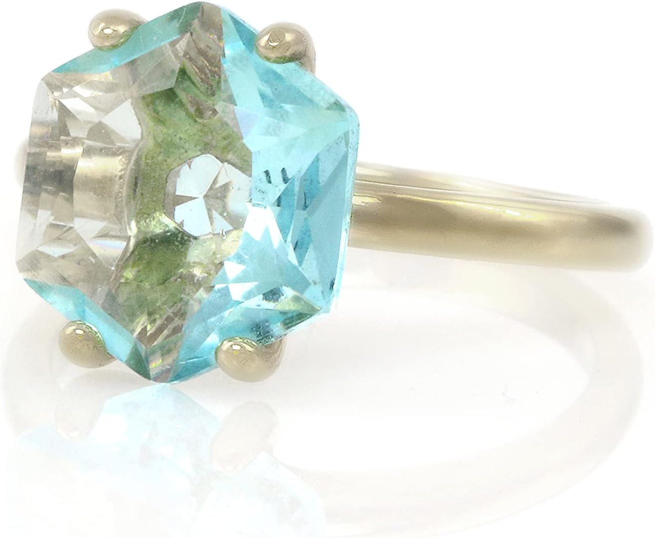 Handmade Blue Topaz Ring - Simple Statement Sterling Silver Ring - Customizable Engagement, Promise, Birthstone, Wedding Rings for Women - Jewelry for Casual and Special Occasions