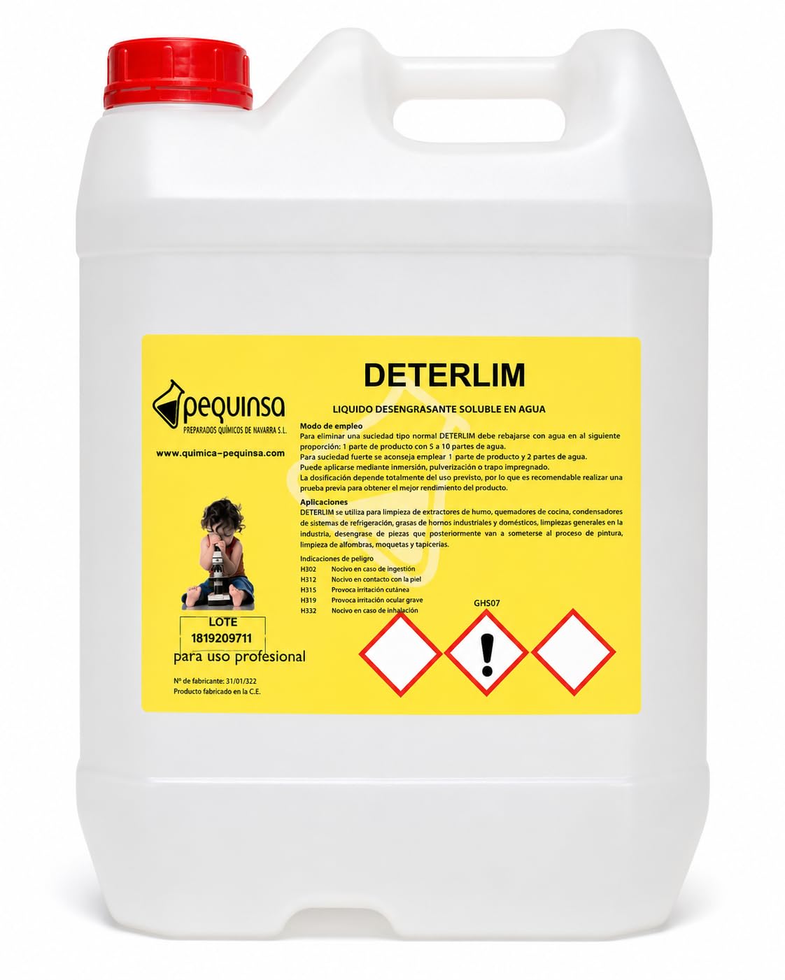 Dégraissant prêt à l'emploi biodégradable. Emballage de 25 litres.