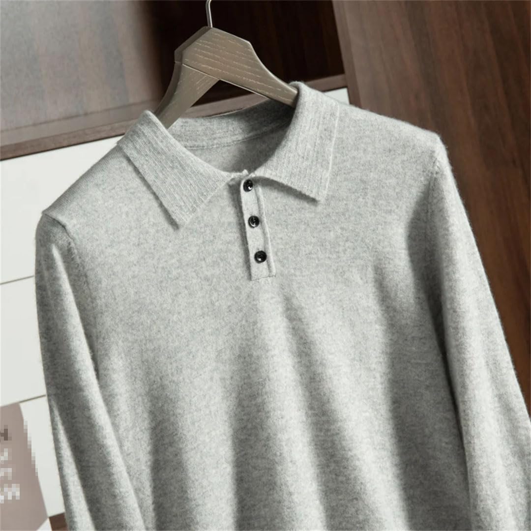 Jersey De Punto De Cachemira De Manga Larga para Hombre Jersey De Negocios Informal De Color Sólido