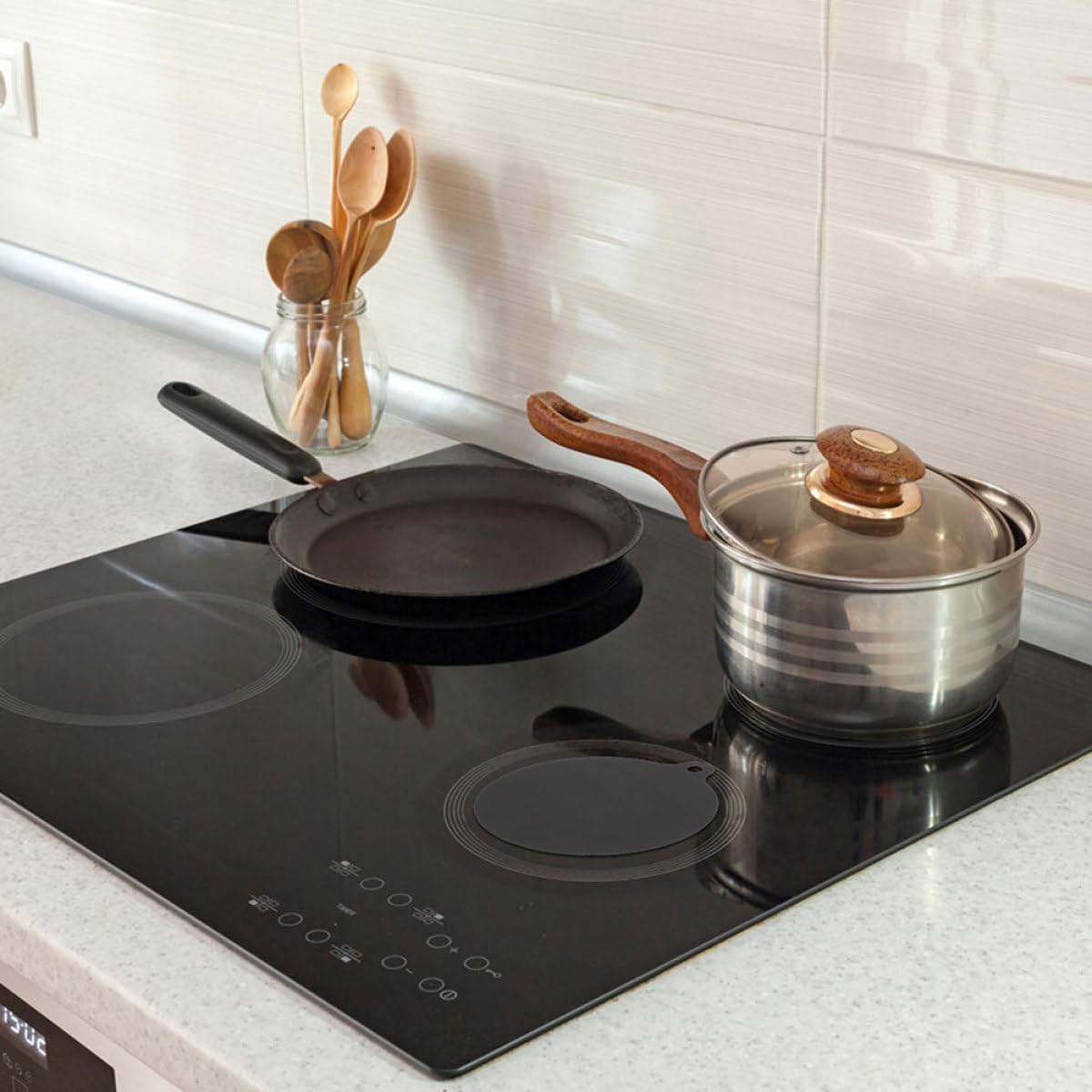 Almohadilla Protectora de Silicona para Placa de Inducción, Resistente al Calor y Antideslizante, Fácil de Limpiar para Uso Doméstico en Cocina