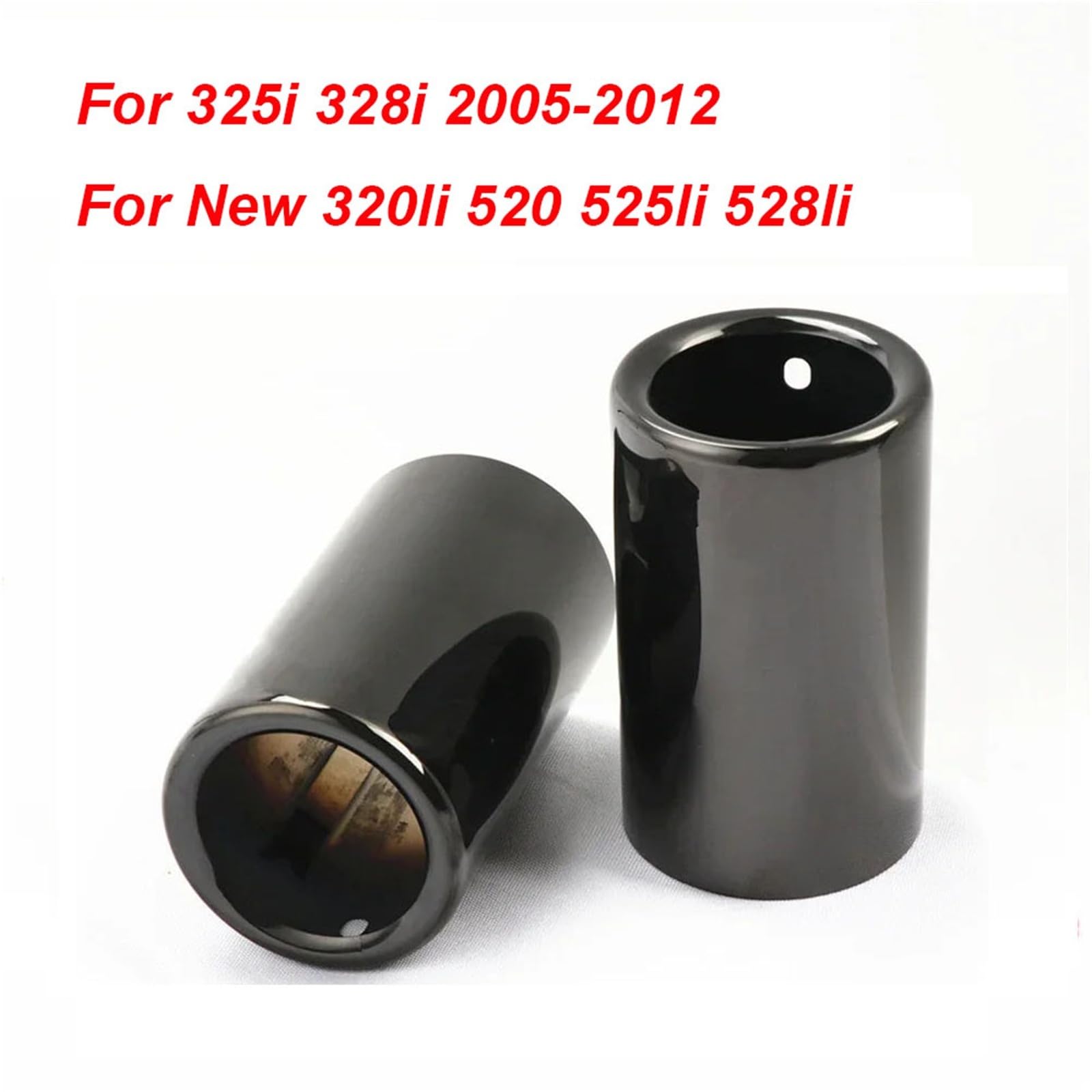 2 Szt. Końcówki Rury Wydechowej Samochodu Ze Stali Nierdzewnej Kompatybilne Z 325i 328i 2005-2012 Nowy 320li 520 525li 528li Akcesoria(Black)