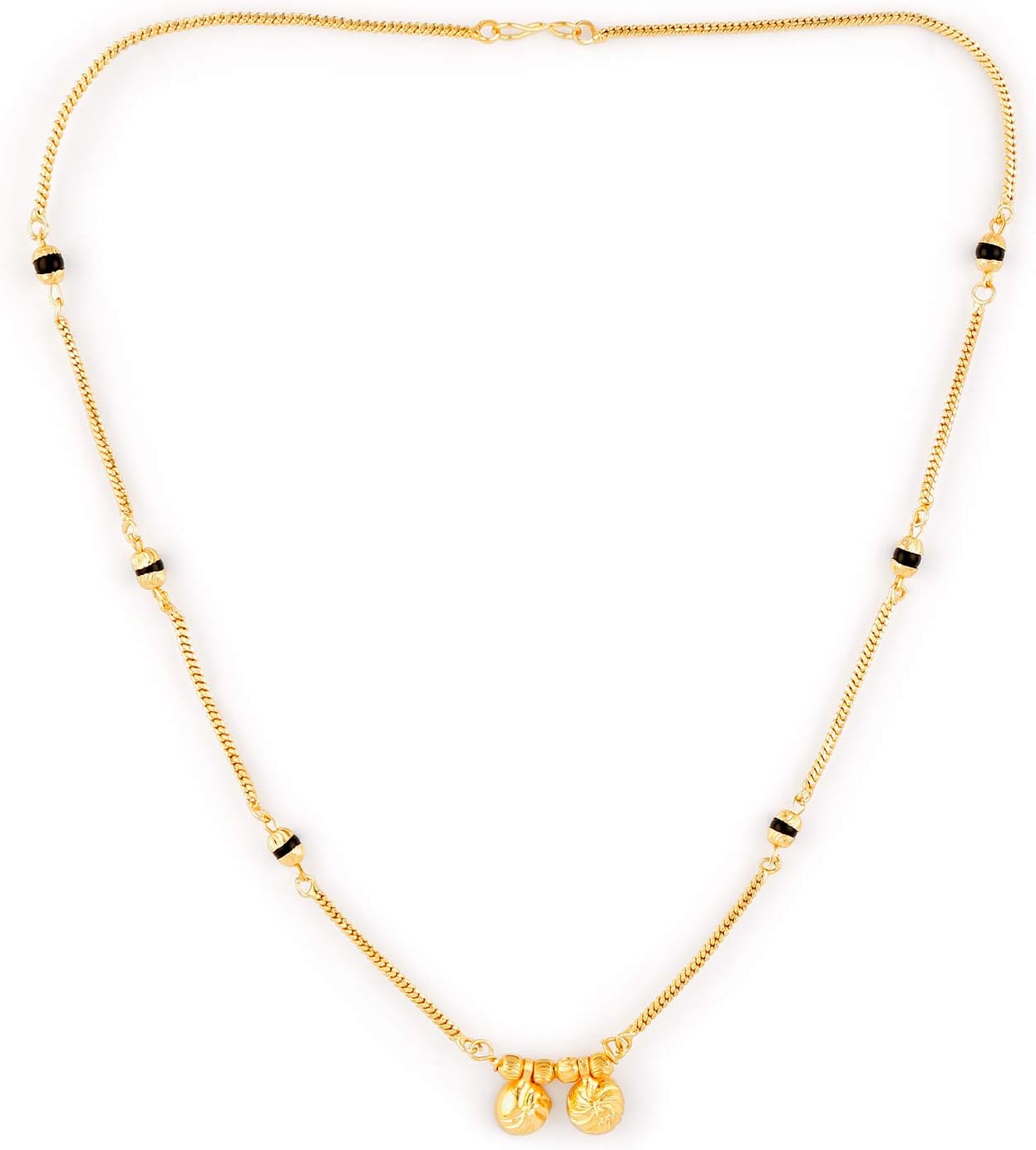 Traditional One Gram Gold Long Stylish Meenakari Maharashtrian Wati Mangal sutra Tanmaniya maglsutra nallapusalu Black Beads Mangalsutra For Women chain golden - MS-ME903