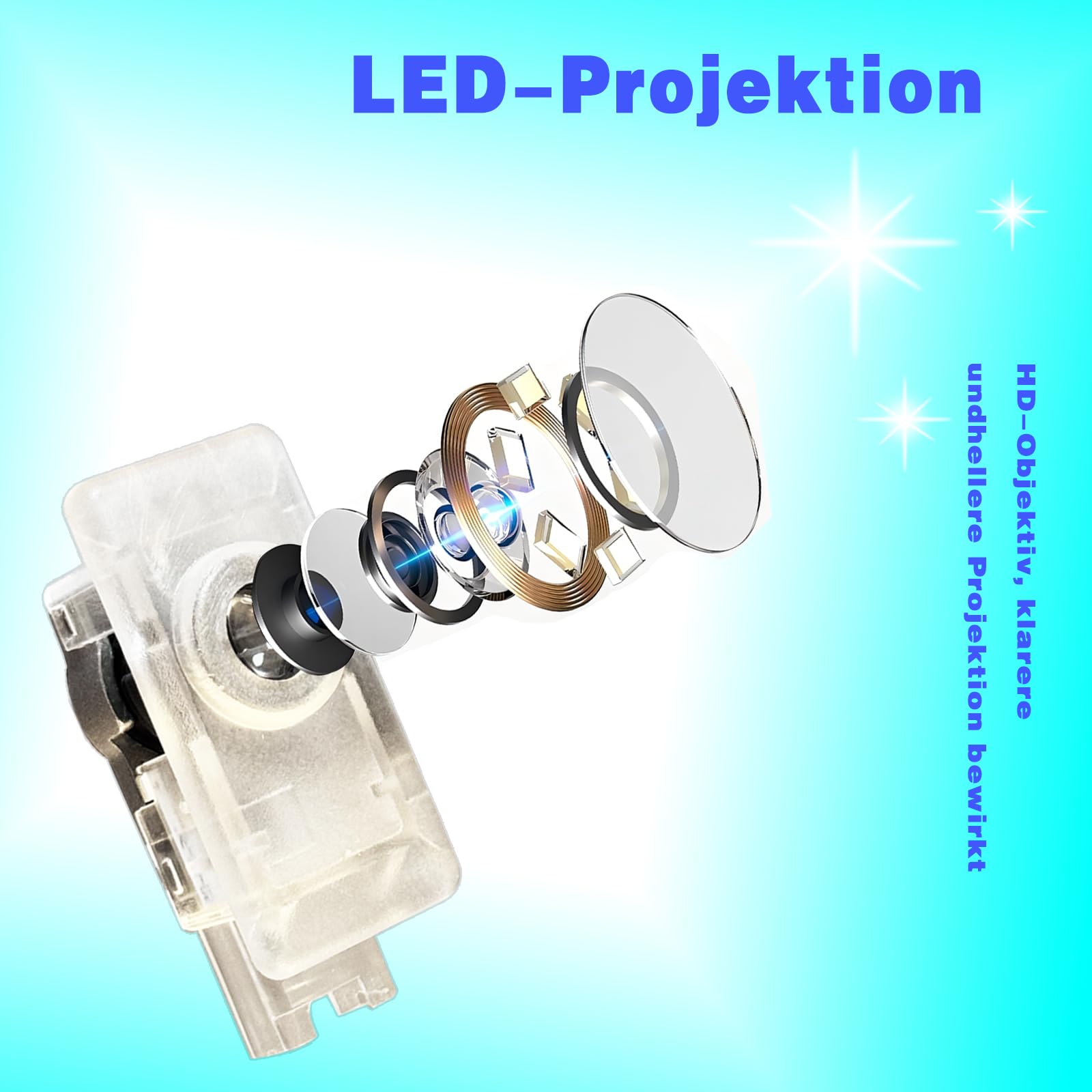ERSDGG 4 luces de proyección para puerta, luces de bienvenida, luces fantasma, luces de puddle, compatibles con 50mm 1er F40 2er F44 3er G20 G21 G28 Z4 G29 2. Generation (50TH)