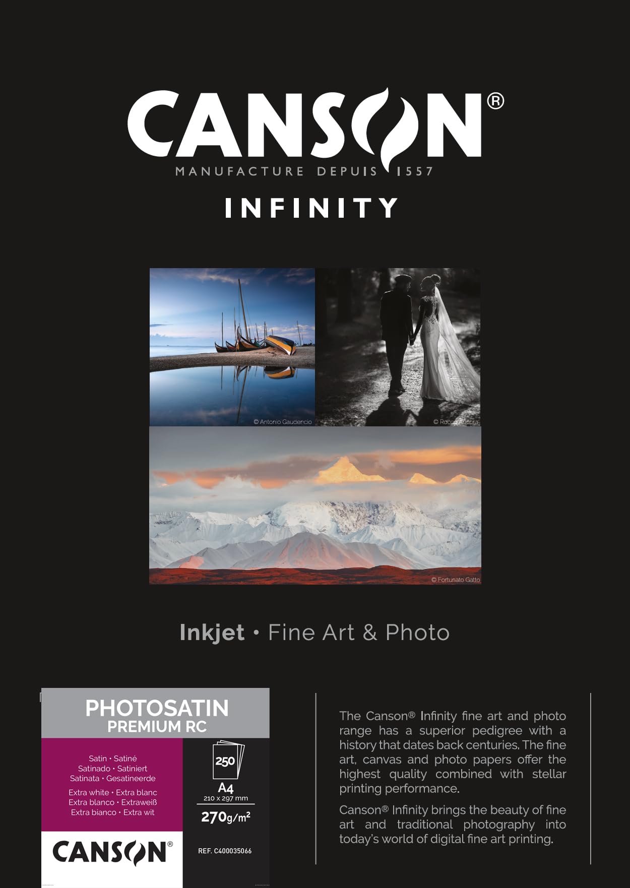 Canson Photosatin Premium RC A4 250 fogli 21 x 29,7 cm (A4) Carta fotografica, satinata ultra bianca