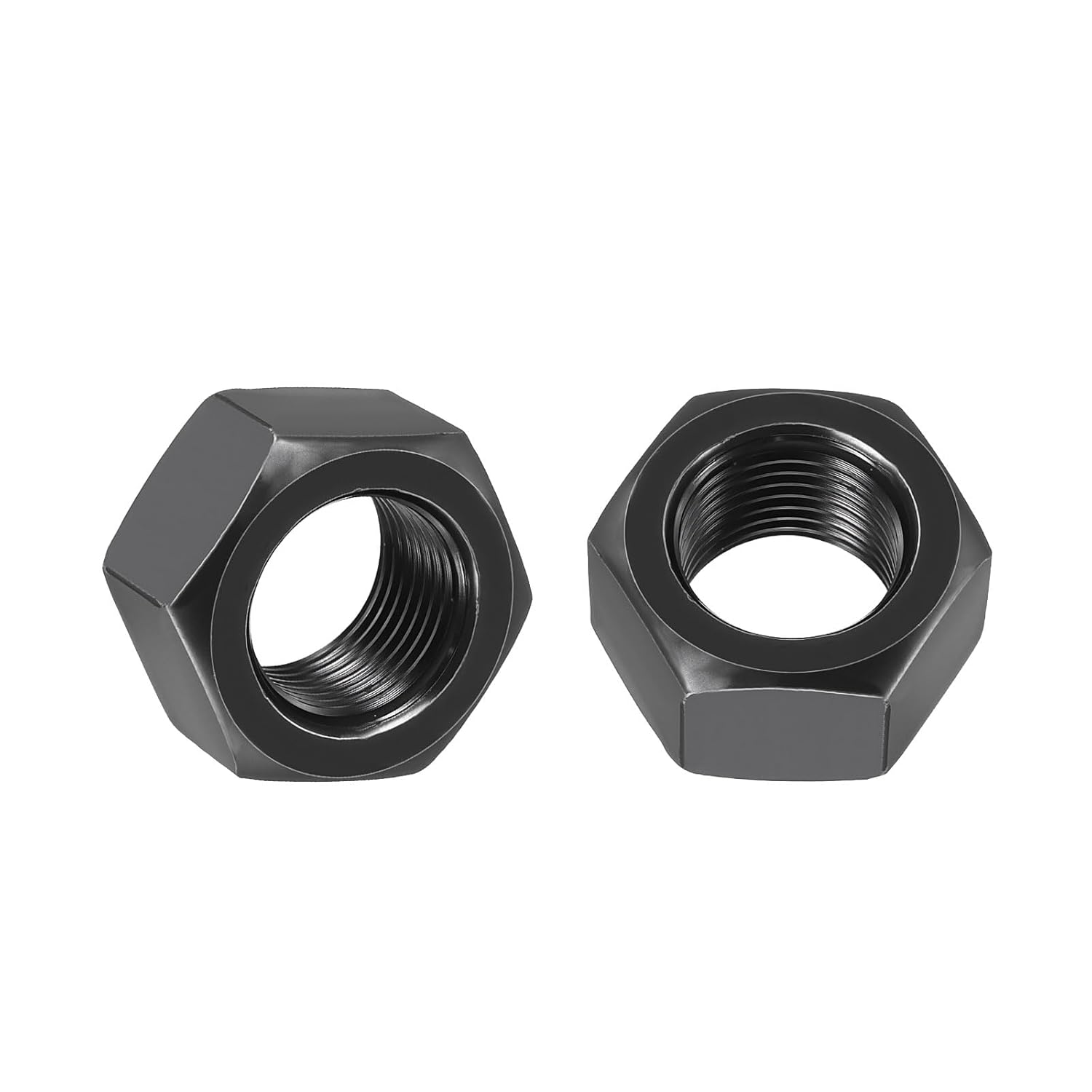 25pcs Hex Nuts - [5/8"-18] Carbon Steel Grade 8 Hardware Nuts for Mechanical Repair & Assembly, Standard Inch Fine Thread Nut, Black, ASME/ANSI B 18.2.2
