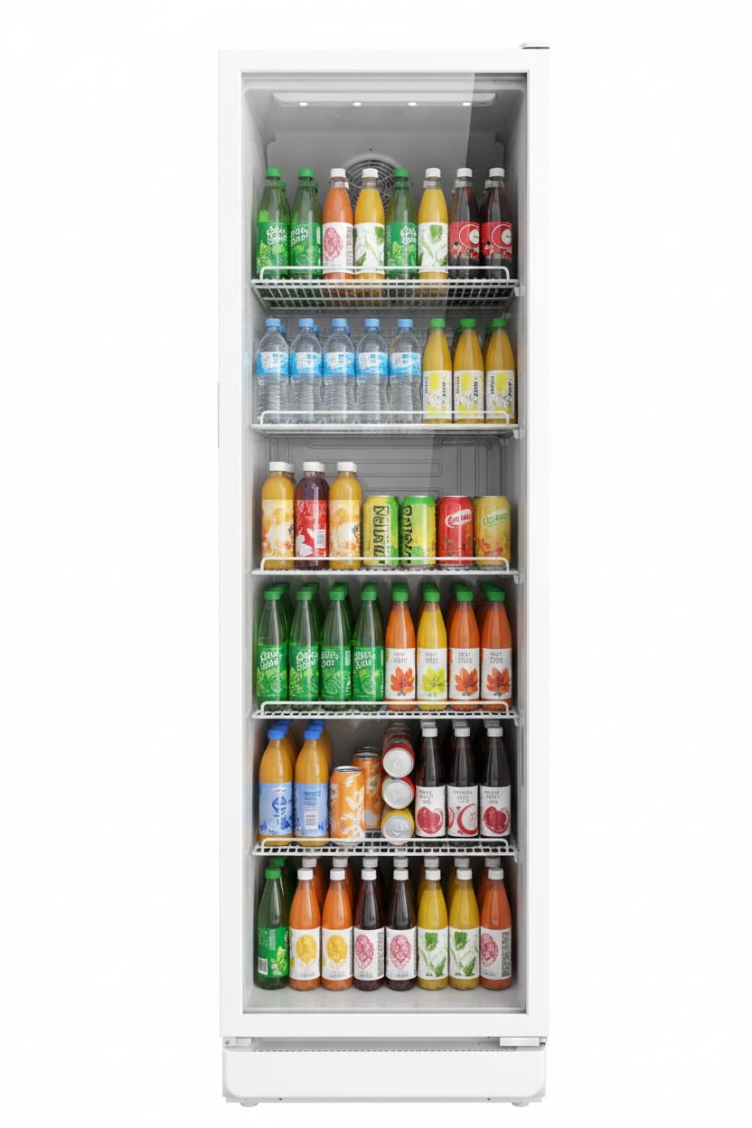 SCHOEPF GKS350 Getränkekühlschrank 347 l Umluft Glastür 194,5cm Höhe Weiß