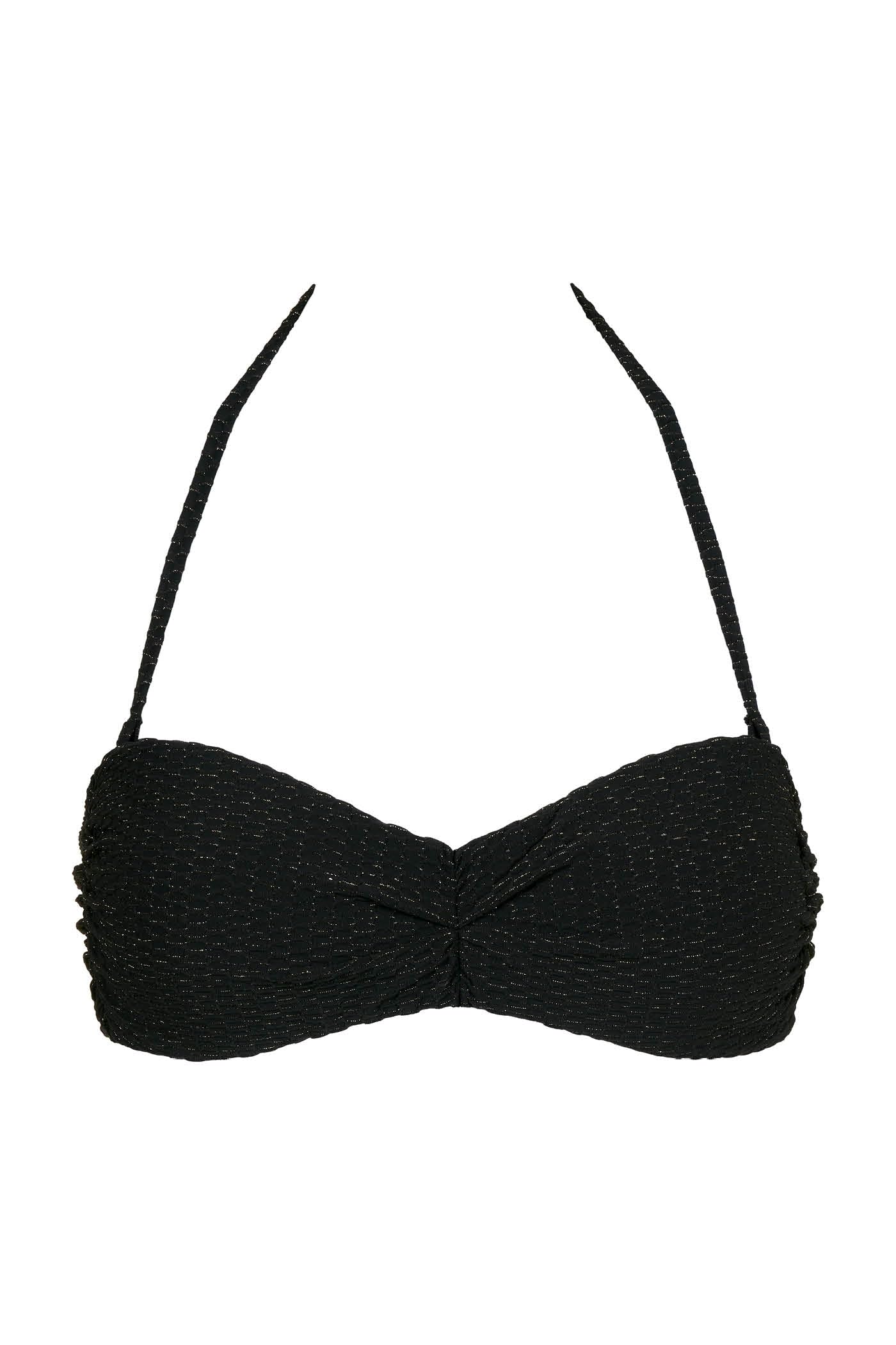 Goldenpoint Donna Costume da Bagno Lamè - Parte Alta del Bikini - Fascia Imbottita con Spalline Removibili in Tessuto Tinta Unita con Lurex