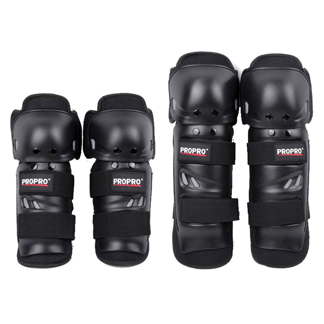 AKT Equipaggiamento Protettivo per Moto Protezione del Gomito e del Ginocchio 4 PCS Ginocchiere Lunghe da Equitazione per Motocross Sciare