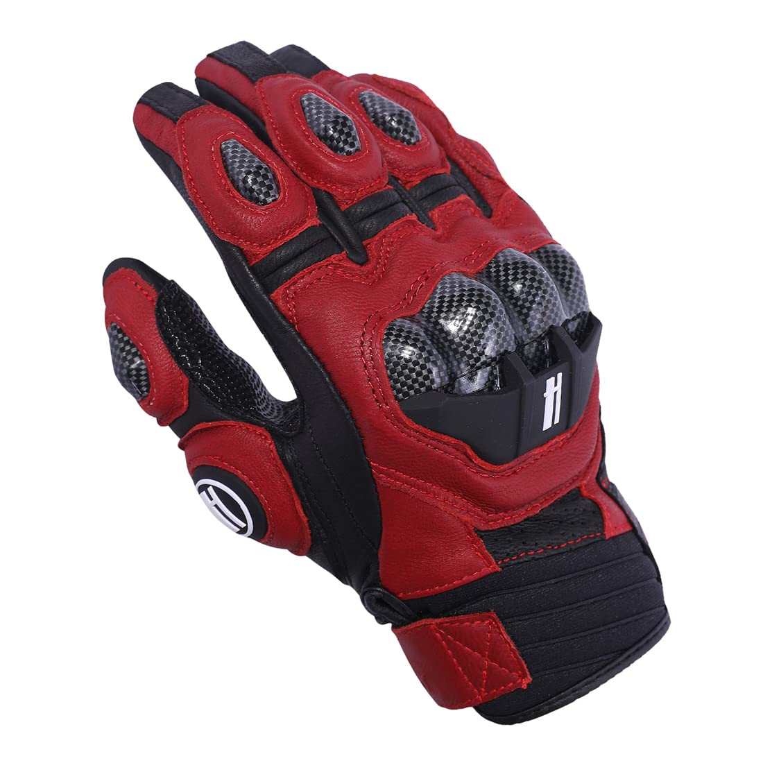 Harssidanzar Breathable Leather Motorcycle Gloves Touchscreen for Men Women KM046