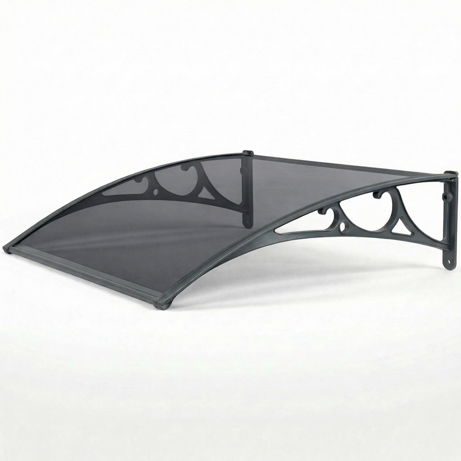 Auvent de porte d'entrée en aluminium et polycarbonate avec gouttière intégrée