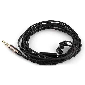 Linsoul Tripowin Zombur in Ear Monitor Cable, 4N High Purity OFC Oxygen Free Cable HiFi Wired IEM Cable, Cotton Yarn Outer Layer, 3.5mm Audio Jack for Musician Audiophilewith Mic, Recessed 2pin
