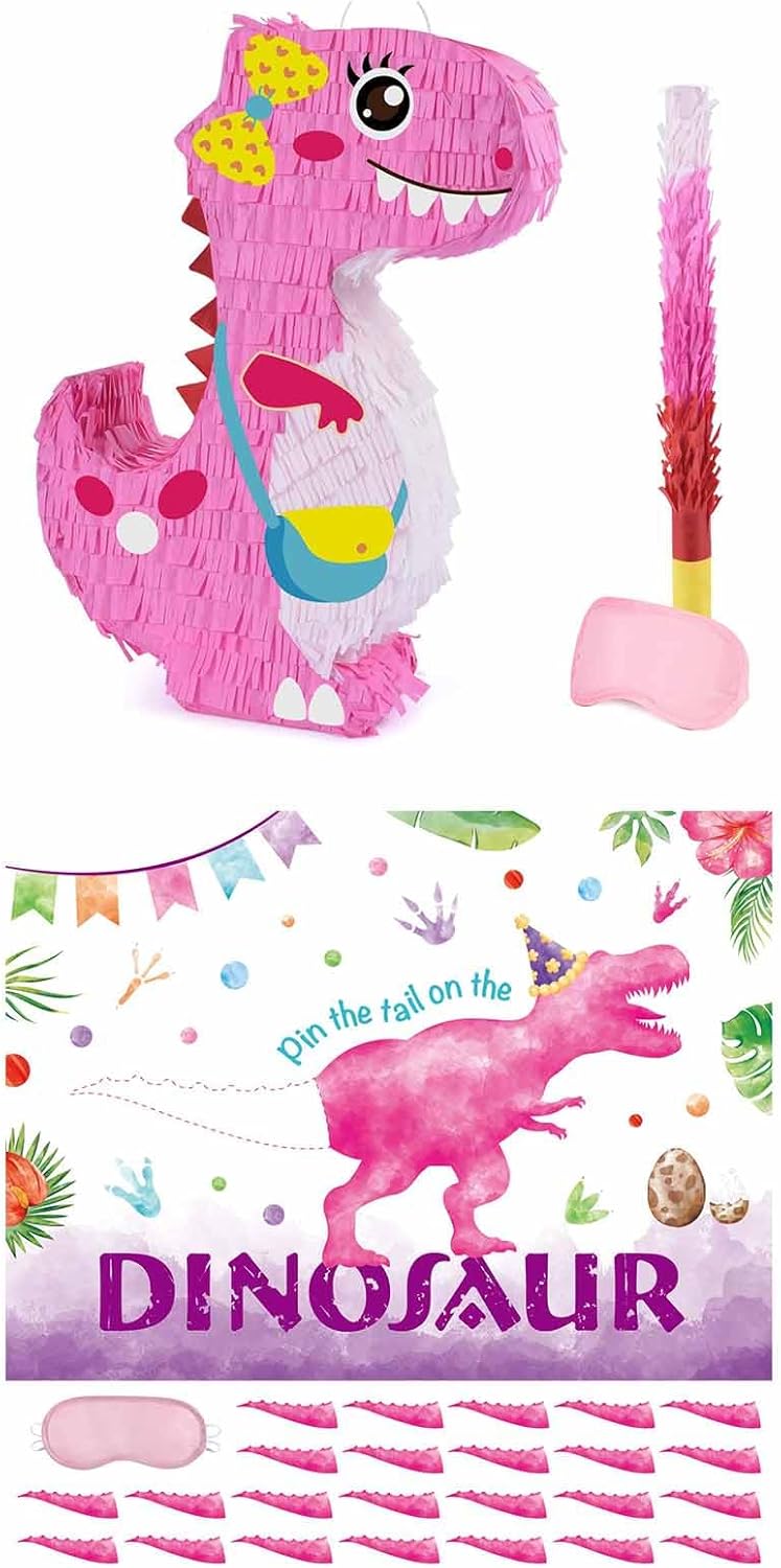 WERNNSAI Dinosaur Pin Game + Dinosaur Piñata