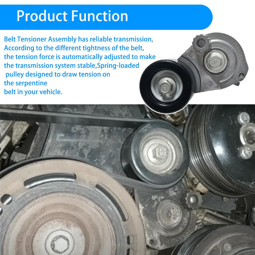 Engine Serpentine Belt Drive Kit Compatible with Chevrolet Sonic 1.8L 2013-2018 Cruze 1.8L 2013-2015 Cruze Limited 1.8L 2016 Belt Tensioner Assembly 25191534,55563512,55578115,6PK1550