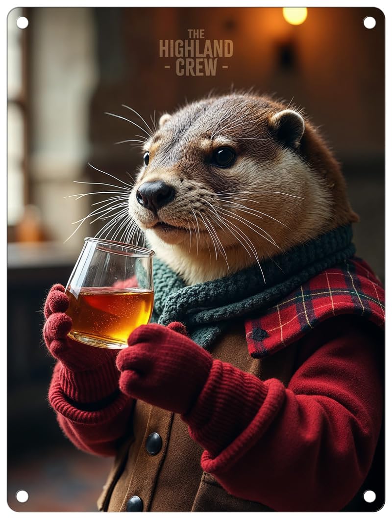 The Original Metal Sign Otter Small (150 X 200Mm) Metal Sign - The Highland Crew