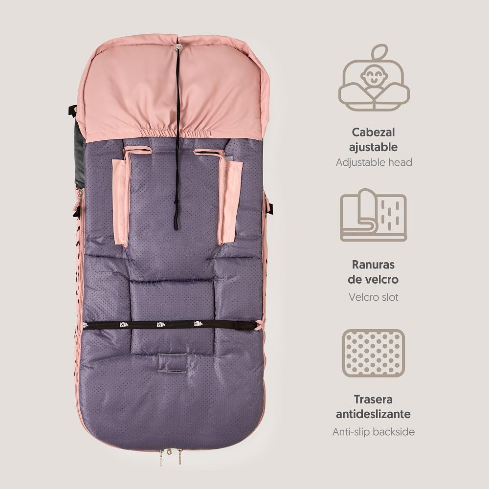 Interbaby Chanceliere Bebe Poussette Couverture Poussette Bebe Hiver, Doux | Sac de Couchage Poussette Bebe Détachable, Double Ouverture, Lavage Facile, Matériaux Antiallergiques, Montan Rose