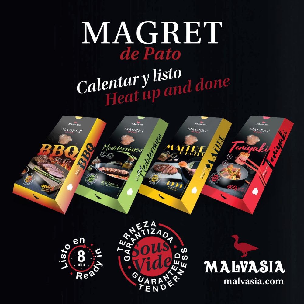 MALVASIA Magret de Pato "Calentar y Listo" - Magret de Pato TERIYAKI - 2 unidades *Plato Preparado Gourmet