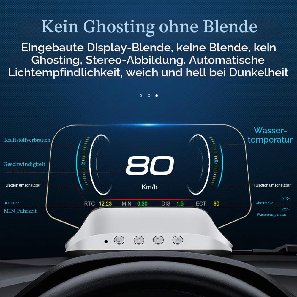 Dual System Auto HUD C3 OBD & GPS Auto Head Up Display Digital Tachometer Multifunktions In-Car Dashboard mit mehreren Alarmfunktionen
