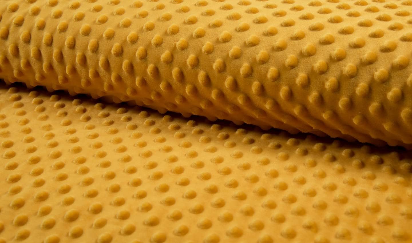 Luxury Supersoft DIMPLE Cuddle Soft Fleece Fabric Material - Saffron, 1Mtr 150cmx100cm