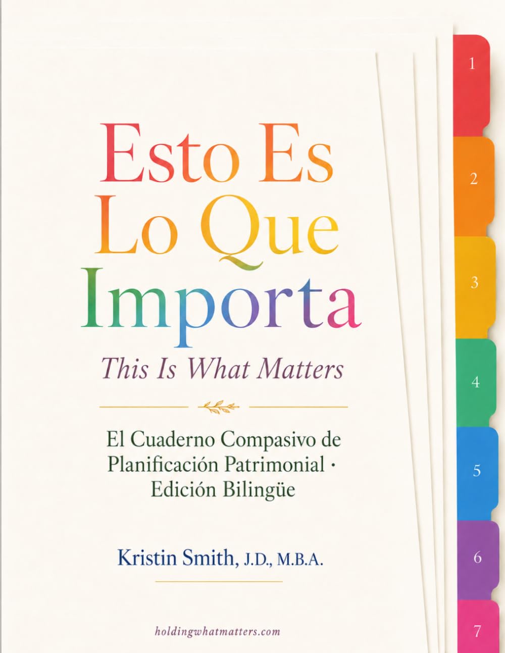 Esto Es Lo Que Importa: El Cuaderno Compasivo de Planificación Patrimonial / This is What Matters: The Compassionate Estate Planning Workbook · Edición Bilingüe / Bilingual Edition