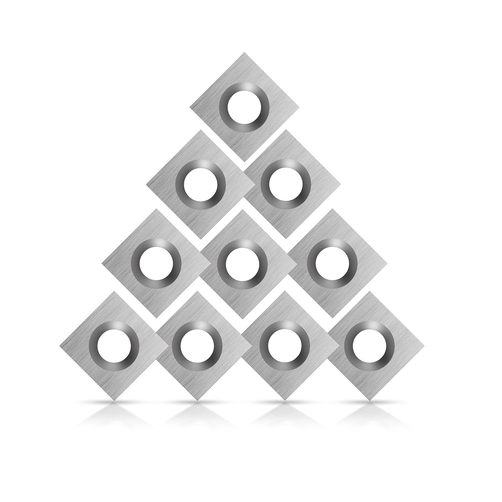 10pcs Wood Carbide Inserts Cutters for Wood Lathe Turning Tool 11x11x2.0mm-30° Cutting Edge Match Aogbra Woodturning Tool Set Perfectly