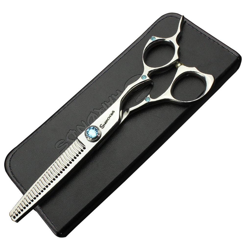 Sharonds Silver 6 Inch Professional Hairdressing Scissors Japan 440C Sharp Hairdresser Hair Cutting And Thinning Pruning (Thining Scissors)