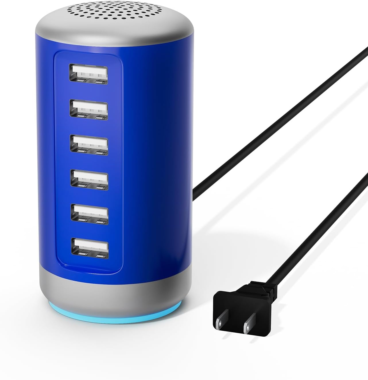 USB Charging Station 30W 6-Port USB Desktop Charging Station Hub Wall Charger for iPhone iPad Tablets Smartphones Multi-Port Wall Charger(Blue)