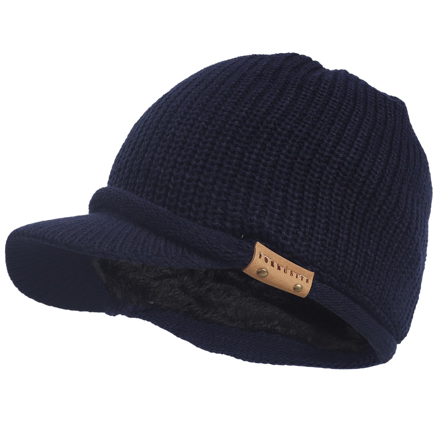 GLAKJGIY Winter Beanie with Visor - Stylish Knit Hat with Bill