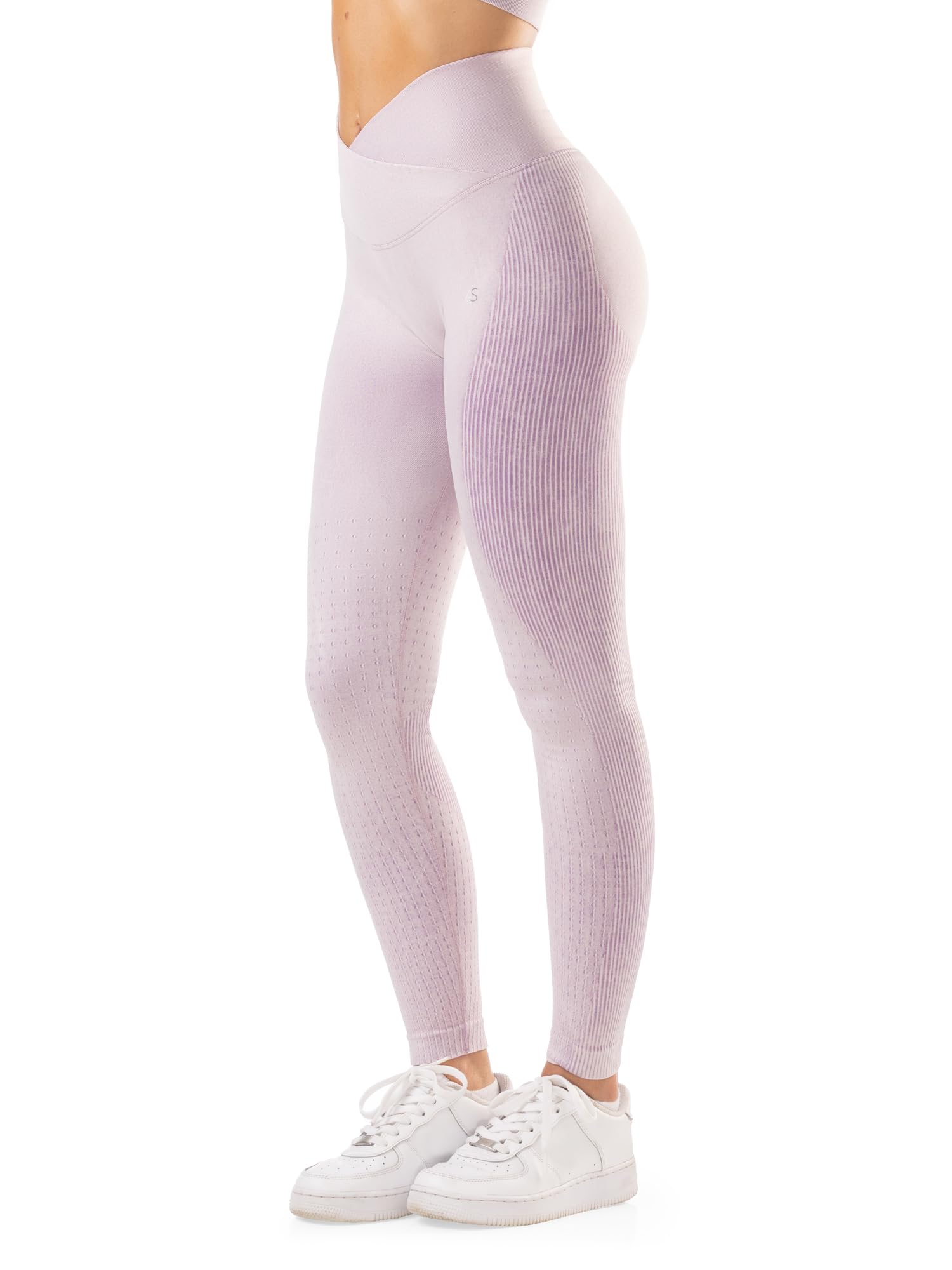 Athleas Samira Leggings Sportivi Donna Vita Alta a V Incrociata Pancia Piatta e Scrunch Push-up Glutei con Squat Proof