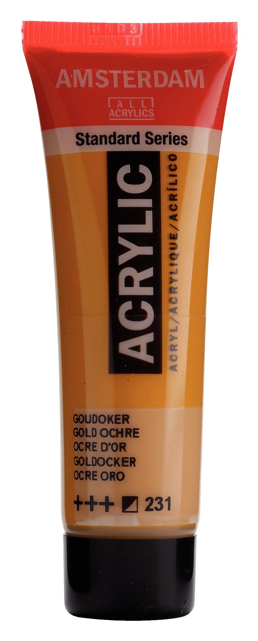 Amsterdam Gold Ochre Standard Series Acrylic - 231 - Semi-Opaque 20 Ml - High Lightfastness - Medium Viscosity - Versatile Use - Durable & Flexible - Odorless & Water-Based
