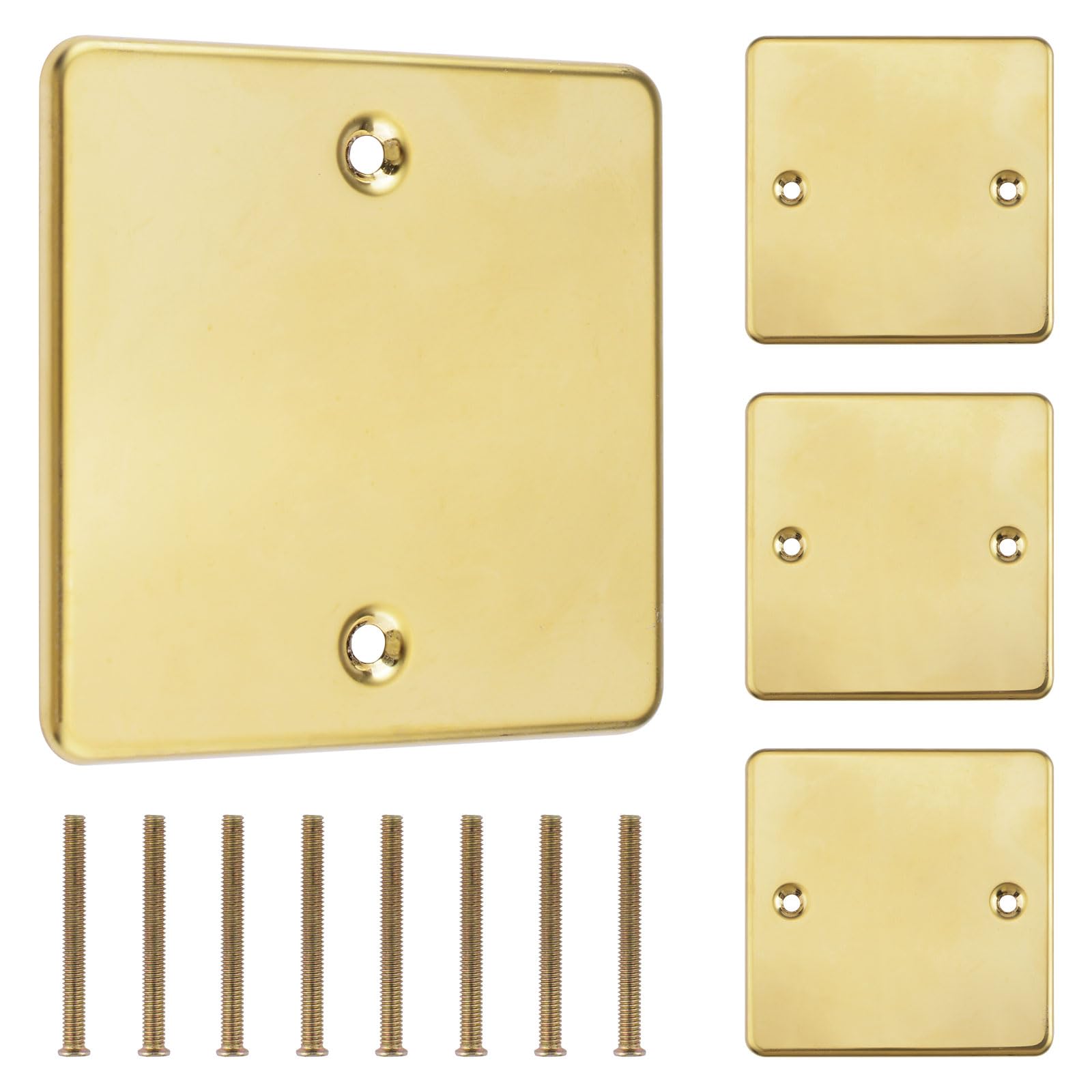 UFURMATE 4Pcs Blanking Cover Plate, Stainless Steel Wall Hole Cover 1-Gang Blank Device Electrical Covers for Socket,Unused Outlets or Switches (Gold) — image 1