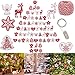 Produktbild JUSTDOLIFE 60 Pcs Weihnachten Holz Ausschnitt DIY Cute Wood Piece mit String Light Rope Organza Bag