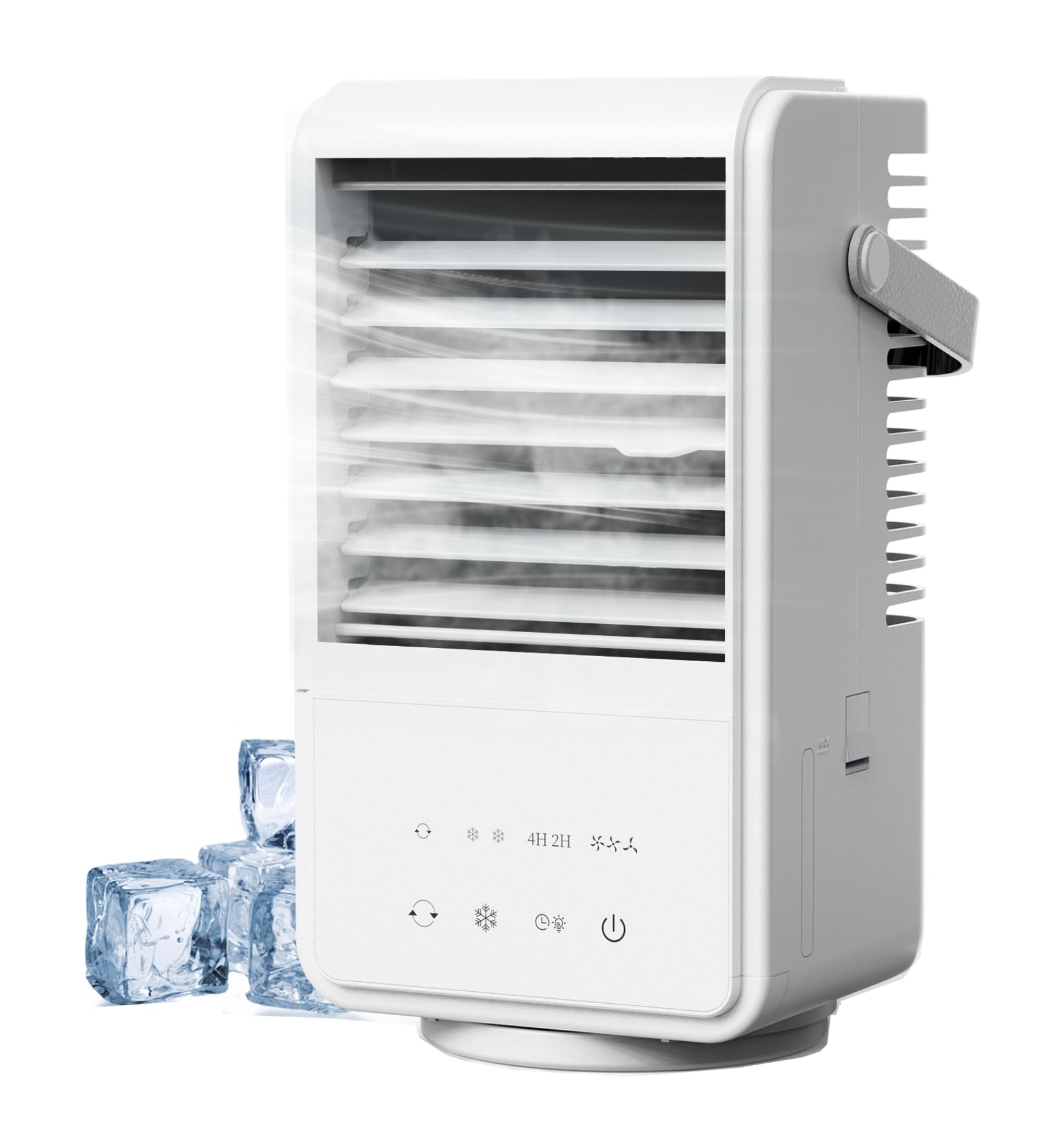 Condizionatore Portatile 1000ml, 3 Velocità, 2 Modalità, Radiatore Aria, Basso Consumo, Serbatoio Grande Capacità, Oscillazione 90°, Luce RGB, Touch Screen, USB-C, Silenzioso, per Casa/Ufficio